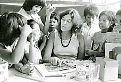 PCV Pauline Spanbauer teaching sign language — Philippines 1976