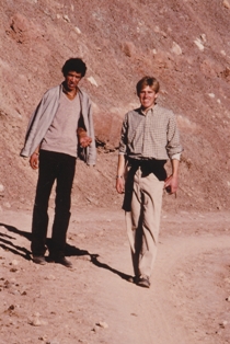 Chris Stevens with his friend and fellow English teacher Abderahim Tabany
