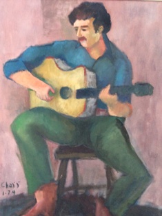 Portrait of Guitarist Will Street (Will Siegel) by Artist George Cherr, 1974