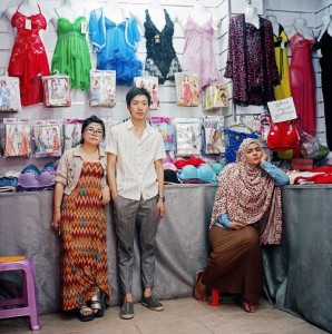 Chen Yaying and Liu Jun, who go by the names Kiki and John, in their lingerie store in Asyut, with their Egyptian assistant Rahma Medhat. CREDITPHOTOGRAPH BY RENA EFFENDI / INSTITUTE