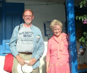 Don and Jackie standing on the porch of their Peace Corps home on a return visit to Ethiopia few years ago.