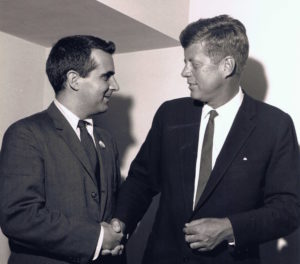 Charles Peters with President John F. Kennedy.