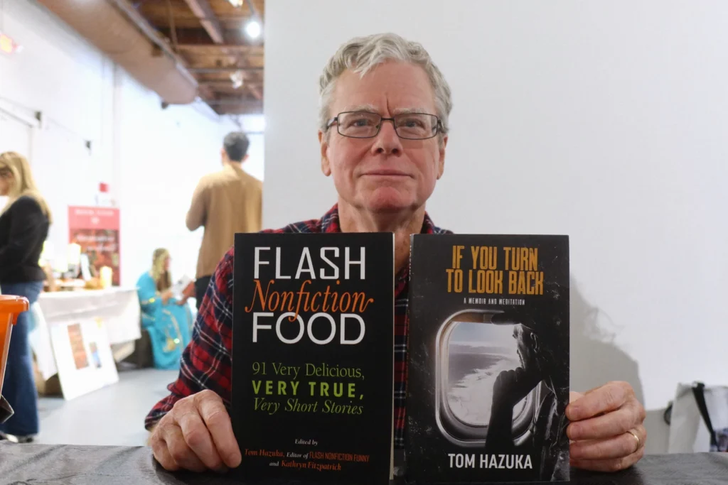 Portrait of Tom Hazuka with his new book.